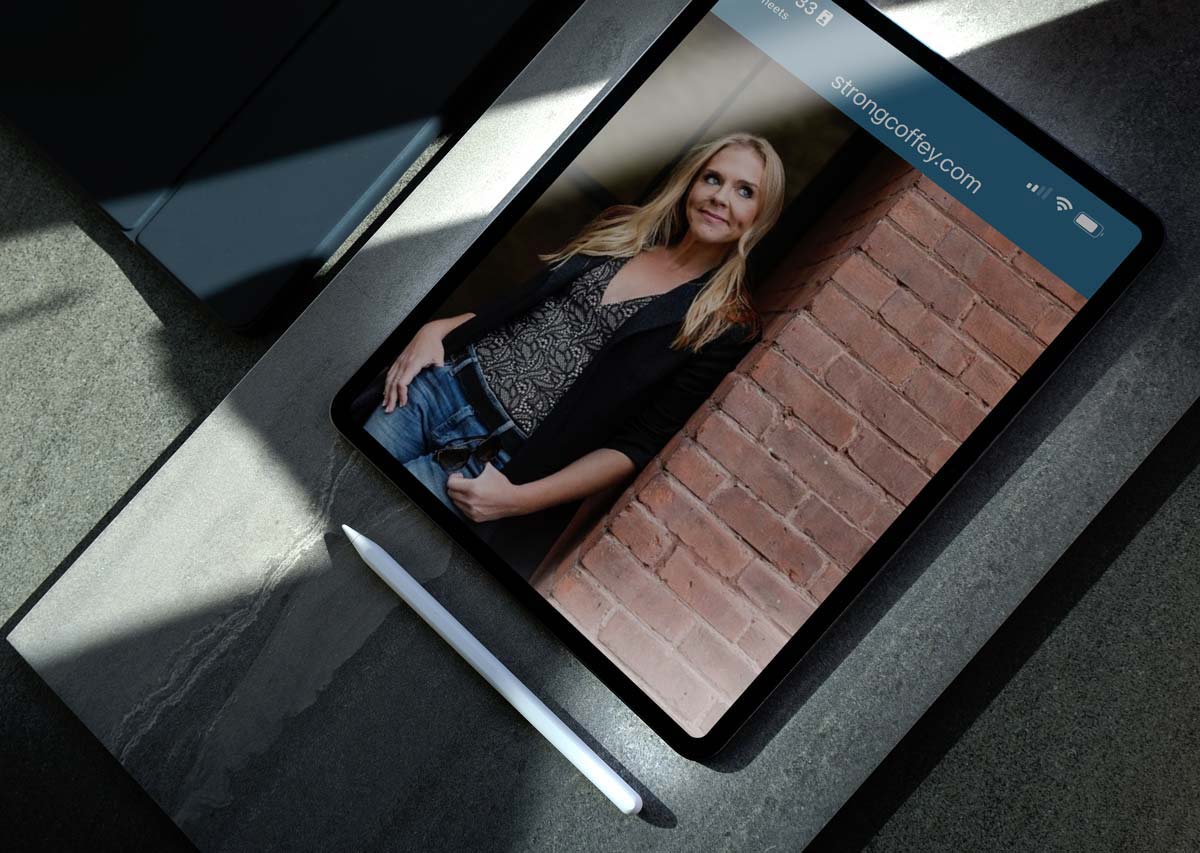 Small business website for a life coach on an iPad, Pioneer Valley WordPress seo example of how SEO performs across multiple devices